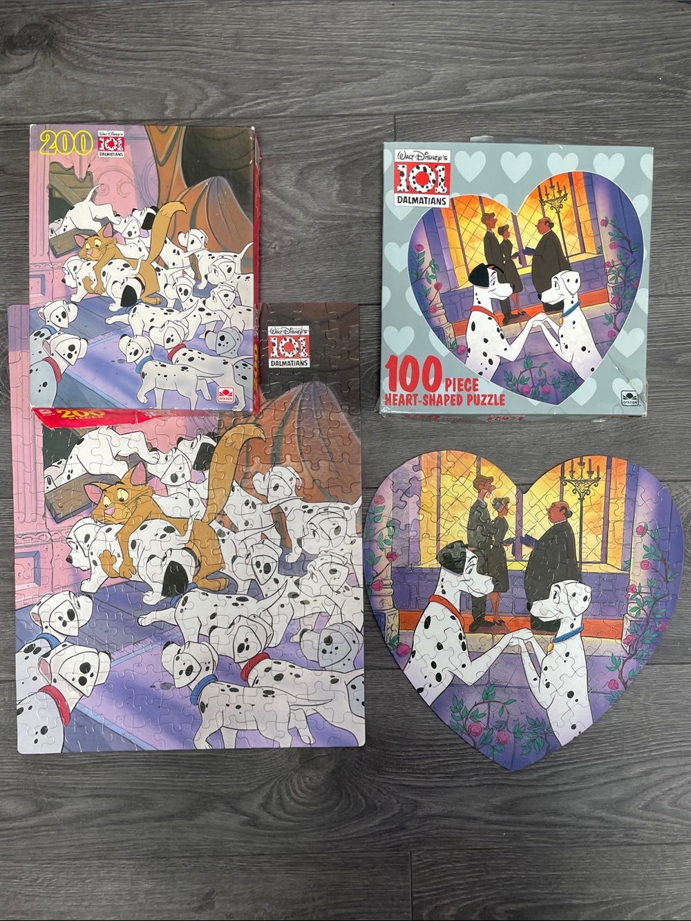 2 vintage Disney 101 Dalmatians Puzzles - Multi Color (Set)